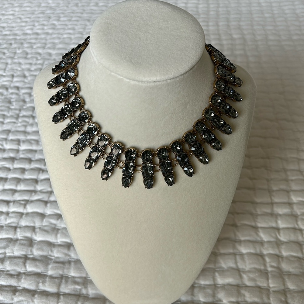 JCrew Necklace with fashionable gold tone with crystal stones.